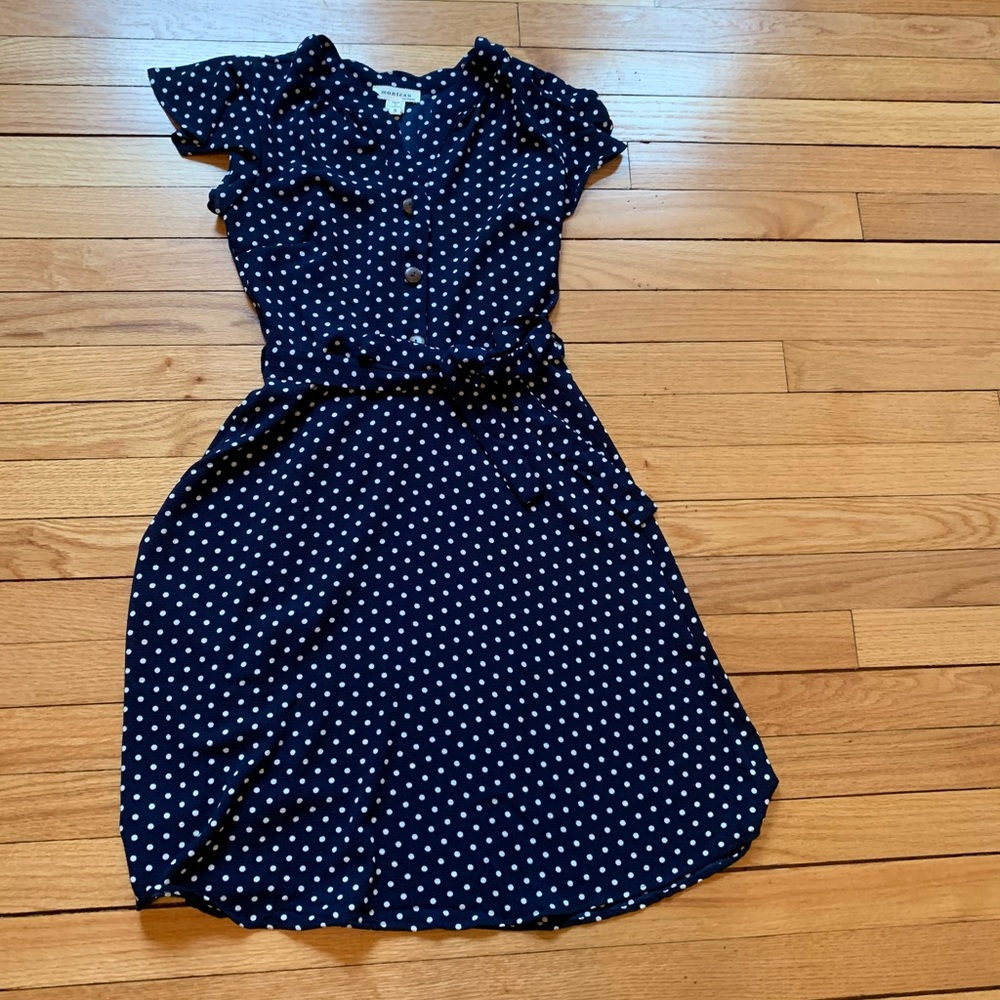 Navy Polka Dot Dress